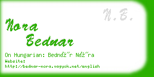 nora bednar business card